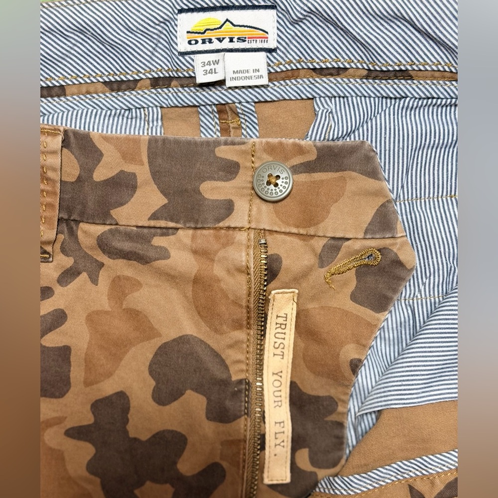 Orvis Brown and Tan Camo Chino Shorts